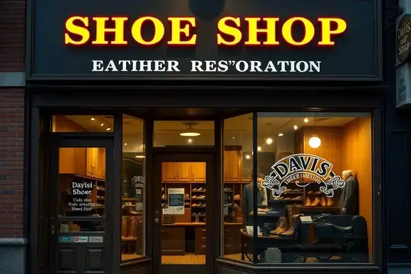 Davis Shoe Shop storefront with welcoming entrance and professional appearance